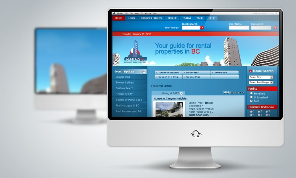 Rentals BC - Web Design Web Design - Rentals BC